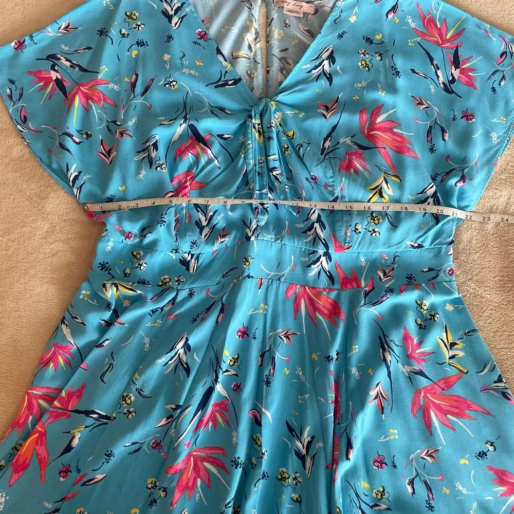 In Every Story Floral A-Line Tie Front Dress - Size 2X - Picture 9 of 13